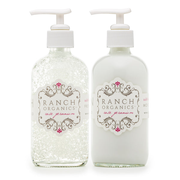Rose Geranium Wash & Lotion Set - Clear
