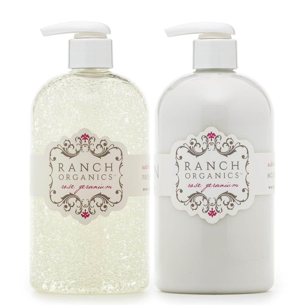 Rose Geranium Wash & Lotion Set - Clear